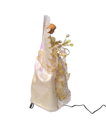 LED Fiber Optic Gold Angel Treetop