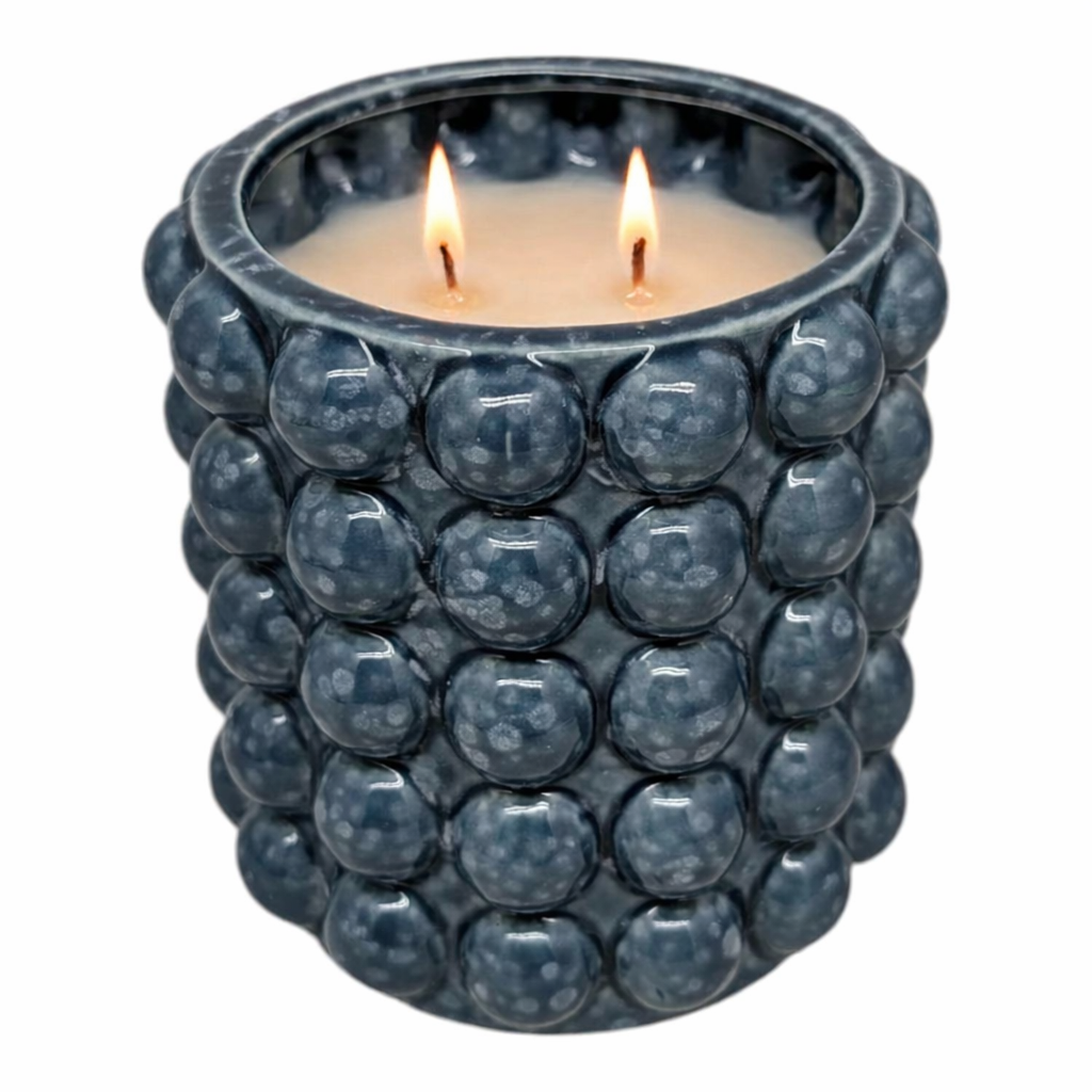 2 Wick Sunkissed Scented Candle in Blue Ceramic Jar