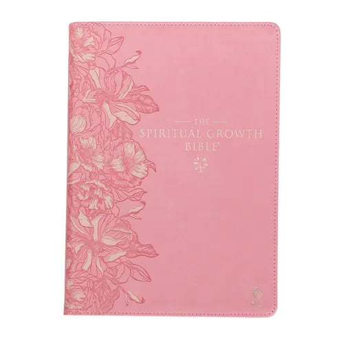 The Spiritual Growth Bible, Study Bible, NLT - New Living Translation Holy Bible, Faux Leather, Pink - Leather