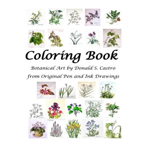 Botanical Art Coloring Book: Fine Art from Original Pen & Ink Drawings - Paperback