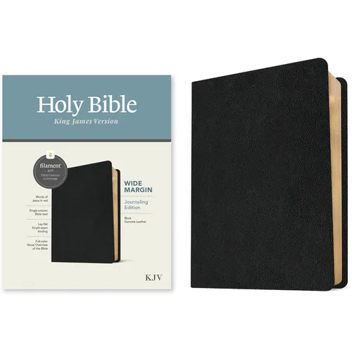 KJV Wide Margin Bible, Filament Enabled (Genuine Leather, Black, Red Letter) - Leather
