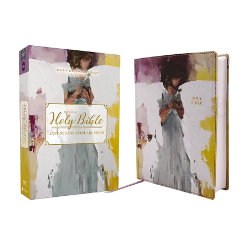 Nrsvue, Holy Bible, Anne Neilson Angel Art Series, Leathersoft, Multi-Purple, Comfort Print - Imitation Leather