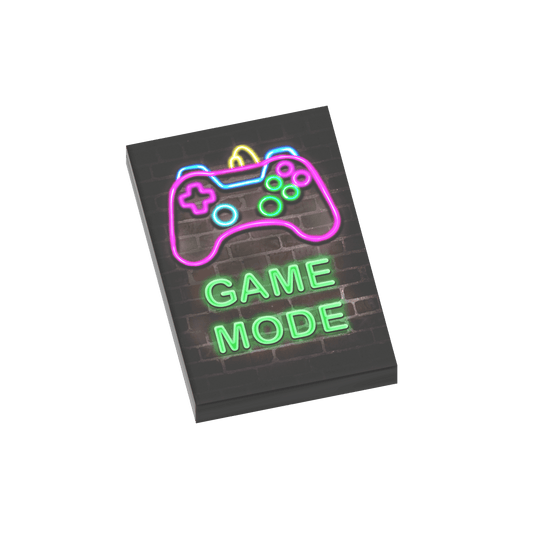 Game Mode Neon Sign - Custom Printed 2x3 Tile - Made Using a LEGO® Tile