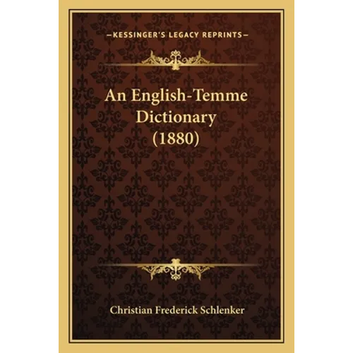 An English-Temme Dictionary (1880) - Paperback