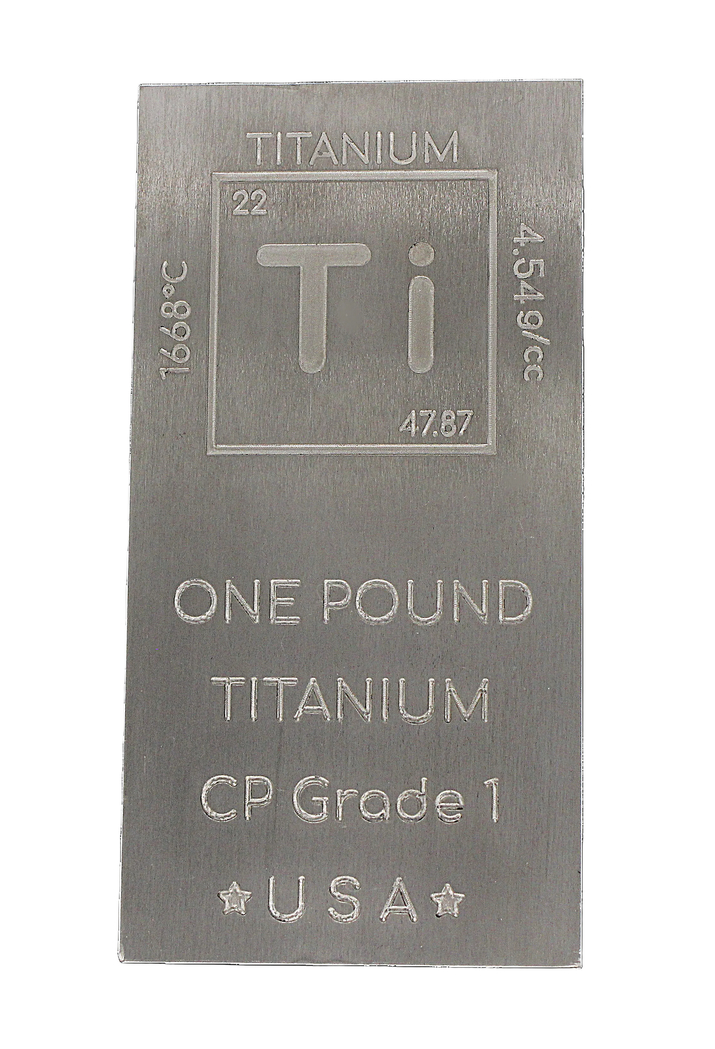 Titanium Bar - 1lb Laser Engraved .999 Pure Bar Chemistry Element Design Unique Rare Metal Gift for Teachers Students Paperweight