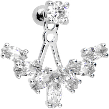 1/4 Clear Gem Darling Fan Dangle Cartilage Tragus Piercing