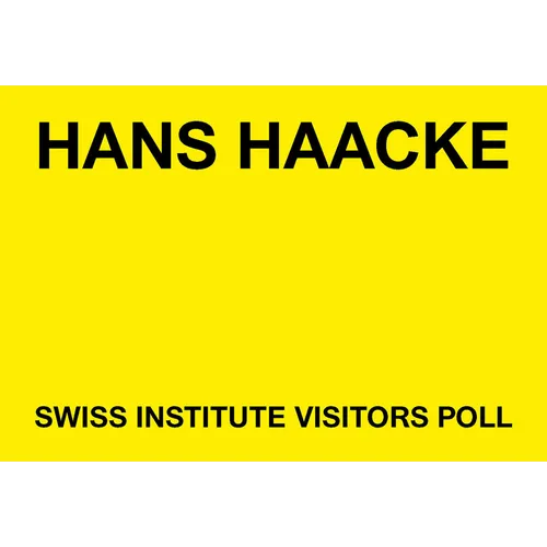 Hans Haacke: Swiss Institute Visitors Poll - Paperback