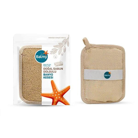 Balmy Banyo Natural Exfoliating Soap Mitt - Gentle Skincare, Sensitive Skin Care, Lavender Scented