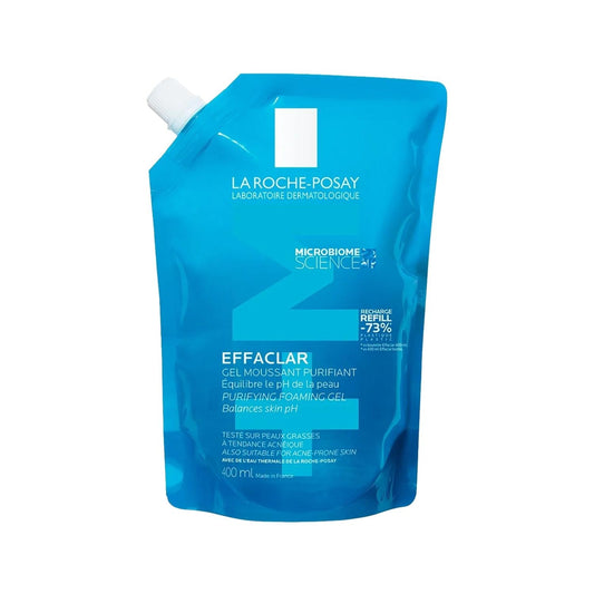 La Roche Posay Effaclar Facial Cleansing Gel for Oily Skin - 400ml Refill, Gentle & Dermatologically Tested