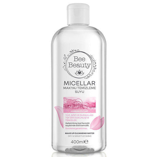 Bee Beauty Micellar Makeup Remover for Sensitive Skin - Gentle, No-Rinse Cleansing Solution for Dry Skin - 13.53 fl oz