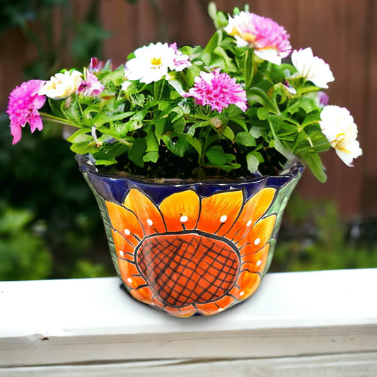 Vibrant Talavera Planter | Mexican Calla Lily Ceramic Pottery