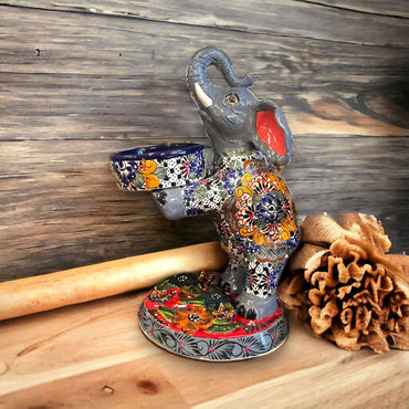 Talavera Elephant Planter | Hand-Painted Ceramic Art