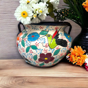 Handmade Talavera Decor Planter | Artisan-Made Mexican Flower Pot