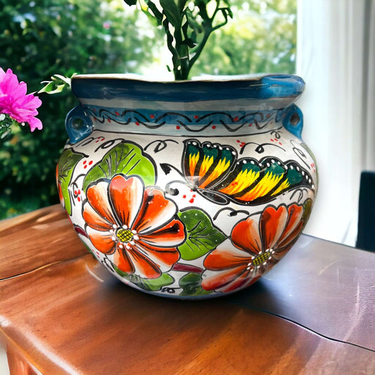 Handmade Talavera Decor Planter | Artisan-Made Mexican Flower Pot