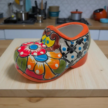 Vibrant Talavera Shoe Planter | Handmade Mexican Pottery