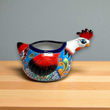 Talavera Chicken Planter | Handmade Mexican Ceramic Pot
