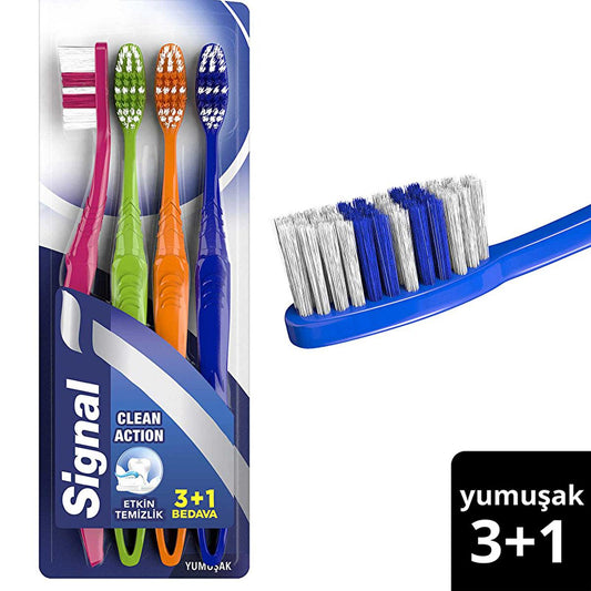 Signal Soft Bristle Manual Toothbrush - Gentle Oral Care, Ergonomic Design for Effective Teeth Cleaning
