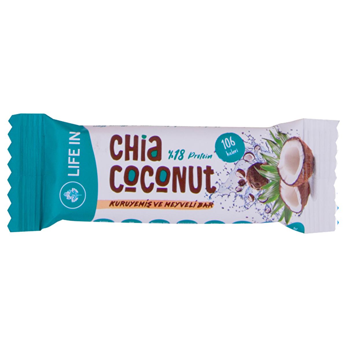 Life In Vegan Energy Bar - Healthy Snack Bar with Natural Ingredients, Gluten-Free, Low Calorie - 28g