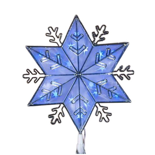 Lighted Snowflake 10" Tree Topper - Blue