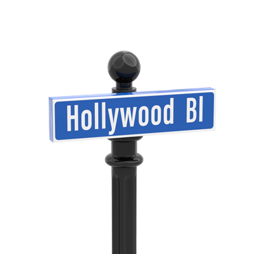 Hollywood Blvd - Famous Street Signs - Custom Printed 1x4 Tile - Made Using LEGO® Parts