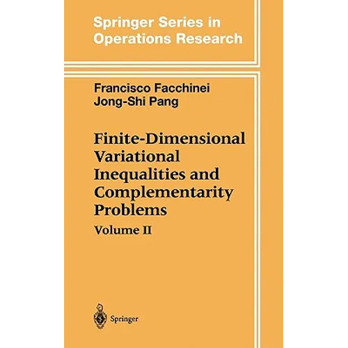 Finite-Dimensional Variational Inequalities and Complementarity Problems - Hardcover