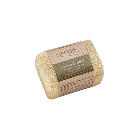 Sincere Salicylic Acid & Loofah Exfoliating Soap - 120g Natural Acne Treatment & Deep Pore Cleansing Soap Bar