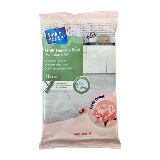 Flink & Sauber Wet Floor Cleaning Wipes - Effective, Convenient Multi-Surface Cleaning Solution for Home & Commercial Use