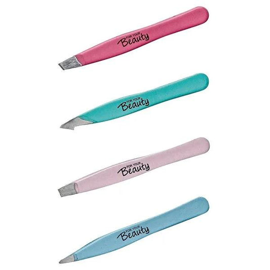 For Your Beauty 4-Piece Mini Tweezers Set with Varied Tips - Multi-Colored Hair Removal Tools for Precise Grooming