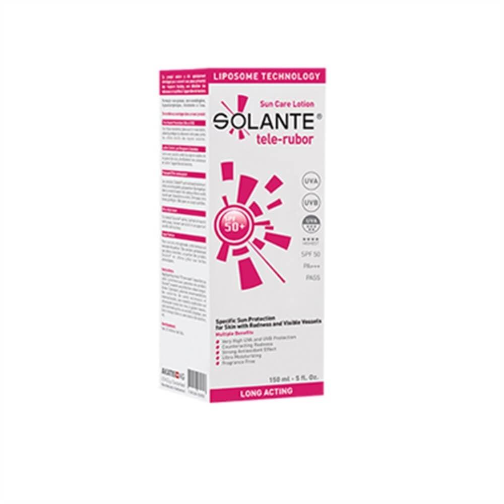 Solante Tele-Rubor SPF 50+ Sunscreen for Sensitive Skin & Rosacea - 5.07 fl oz, Hypoallergenic & Anti-Aging