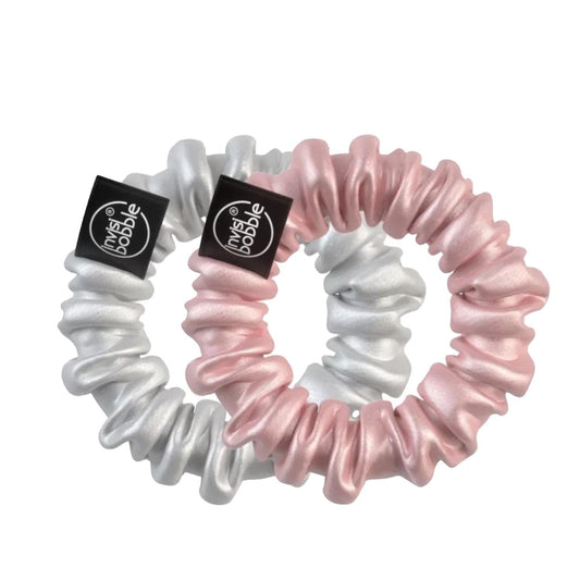 Invisibobble Sprunchie Slim Bella Chrome Hair Accessories - Stylish & Gentle Hair Ties for Long Hair