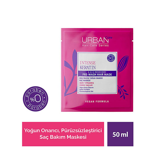Urban Care Intense Keratin Hair Care Mask - Repair & Nourish Damaged Hair, Vegan & Paraben-Free