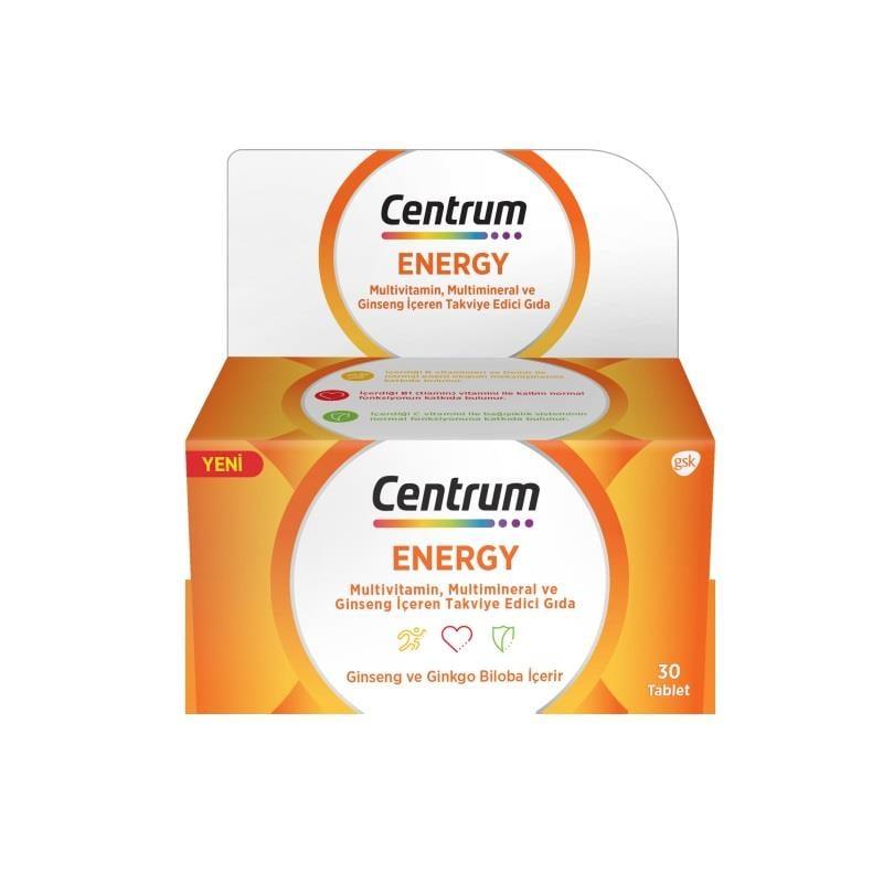 Centrum Energy Multivitamin Supplement with Ginkgo Biloba and Ginseng for Adults - 30 Tablets