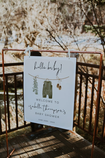 Boy Baby Shower Welcome Sign Template, Boho Boy Baby Shower, Neutral Baby Shower, Boy Clothes Baby, Editable, Instant, Baby Boy, 95