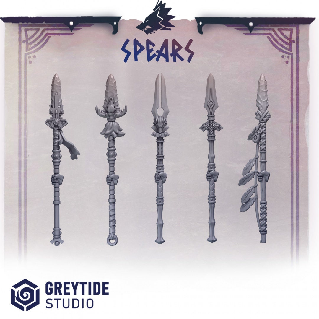 3d Printed Primal Hounds Spears x10 by Greytide Studio