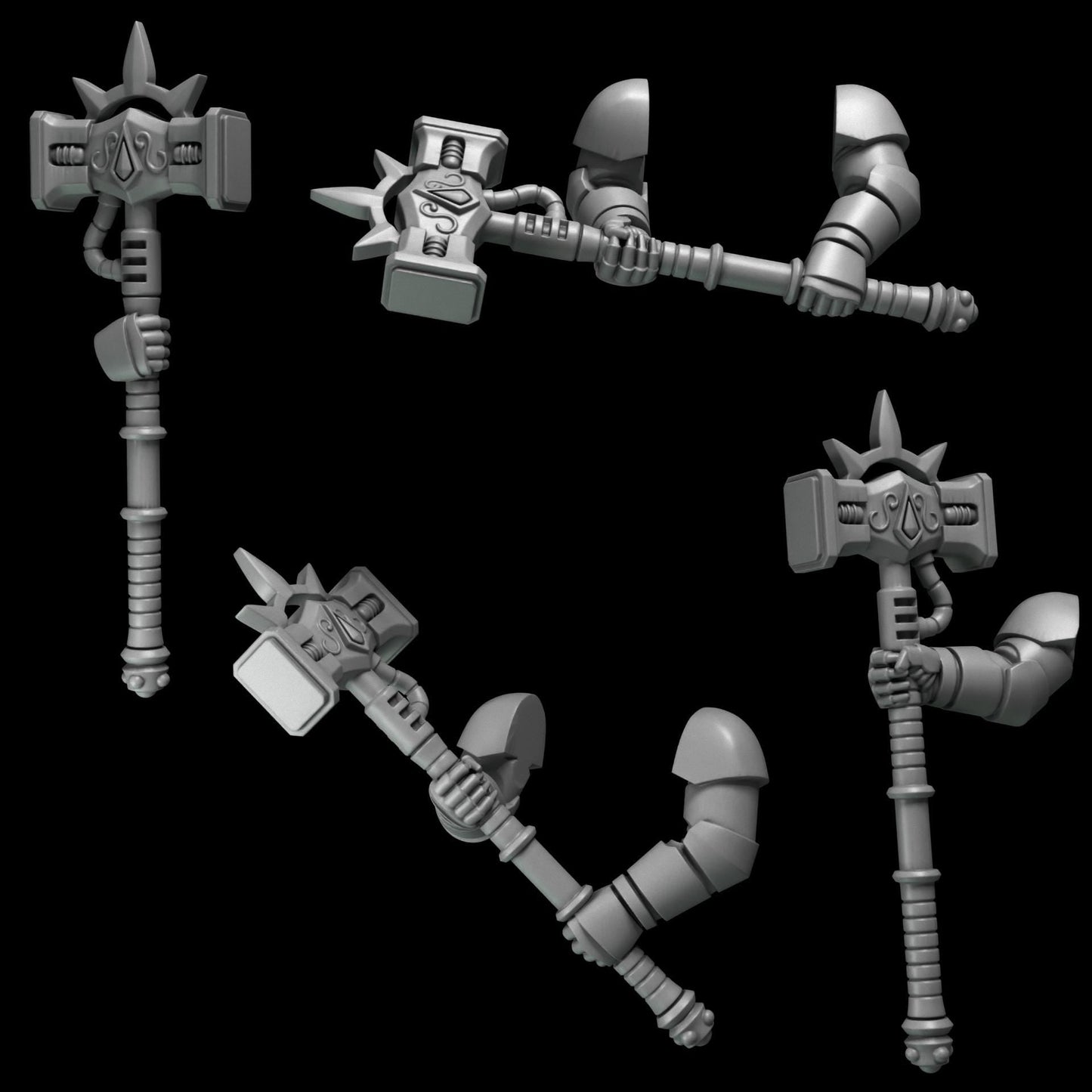 3d Printed Crimson Lords 2 Handed Hammer Set by Greytide Studio
