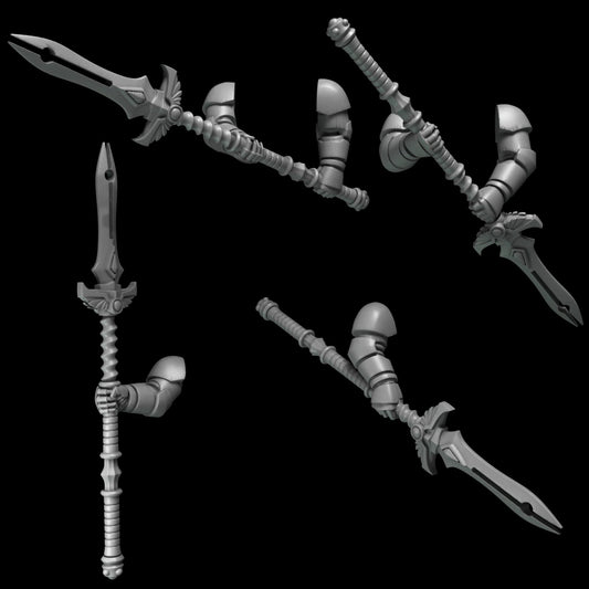 3d Printed Crimson Lords 2 Handed Spear Set by Greytide Studio