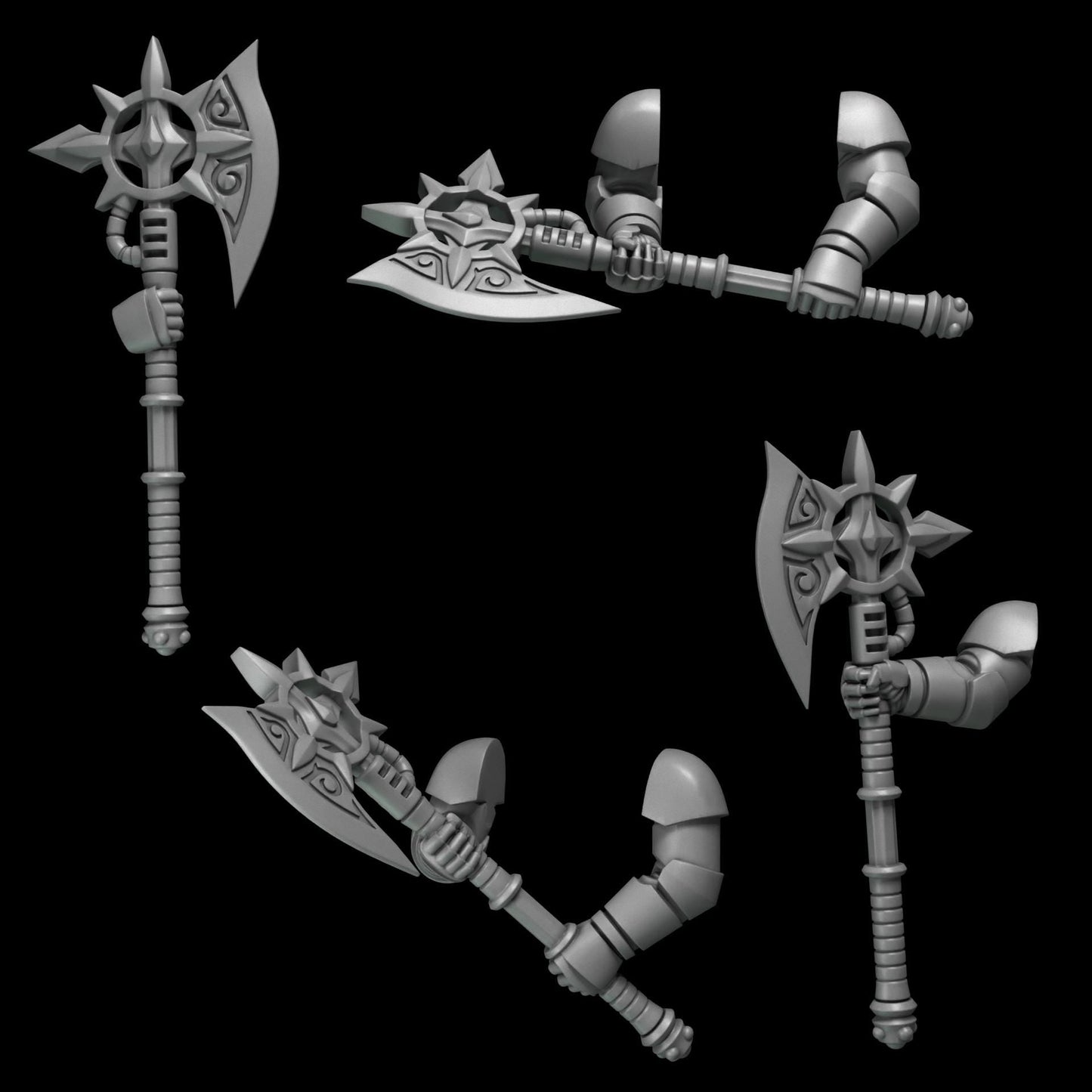 3d Printed Crimson Lords 2 Handed Axe Set by Greytide Studio
