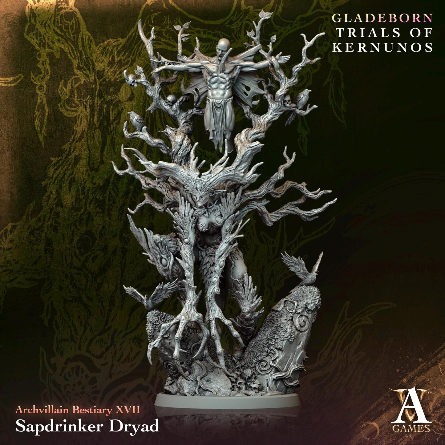 3D Printed Sapdrinker Dryad by Archvillain Games