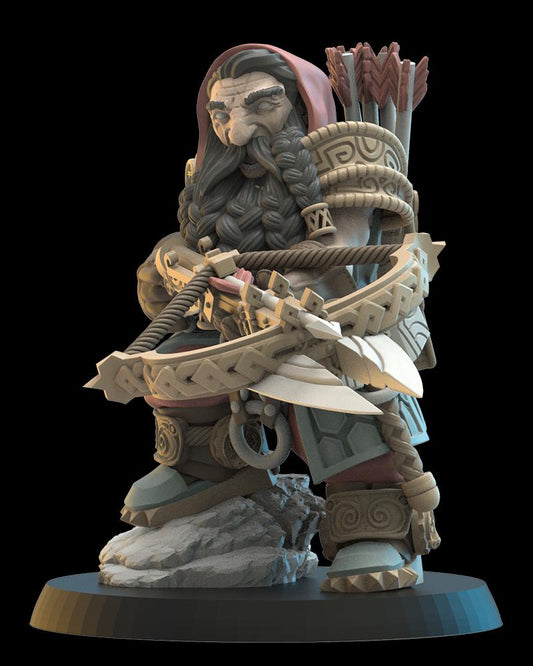 3d Printed Harald, Dwarf Armbrost Hero by Lost Kingdom Miniatures