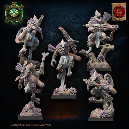 3d Printed Lizard Kin Archer Regiment x10 by Lost Kingdom Miniatures