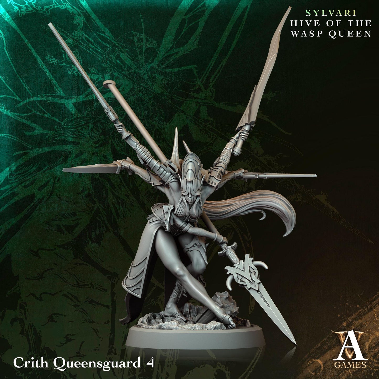 3D Printed Crith Queensguard by Archvillain Games