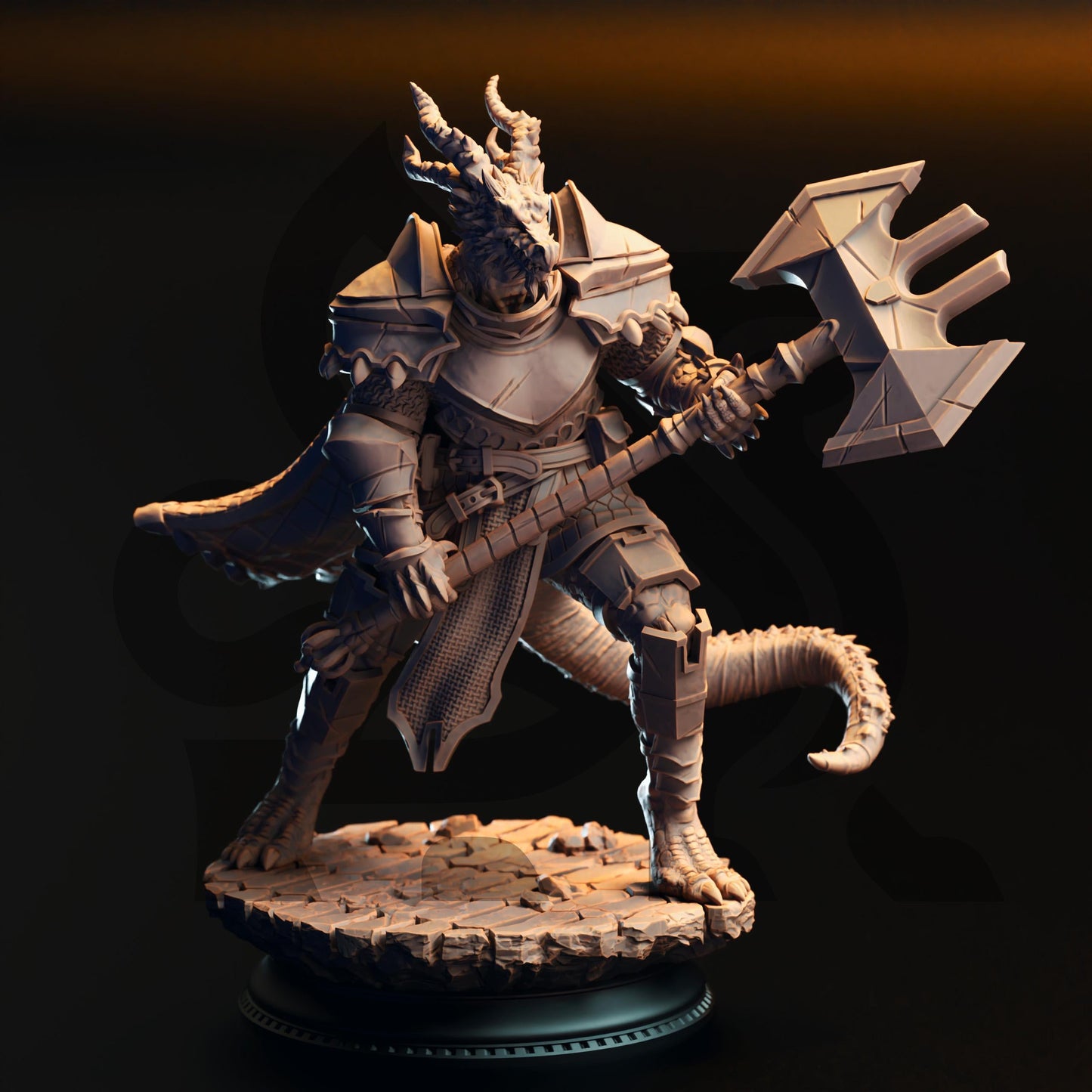 3D Printed Silver Dragonborn Knights x3 by DM Stash