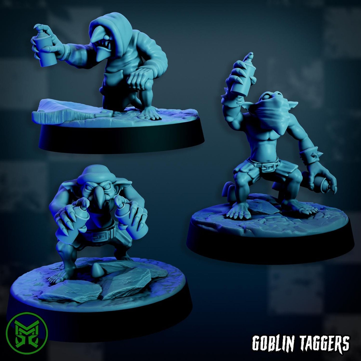 3d Printed Goblin Taggers by Mekka Miniatures