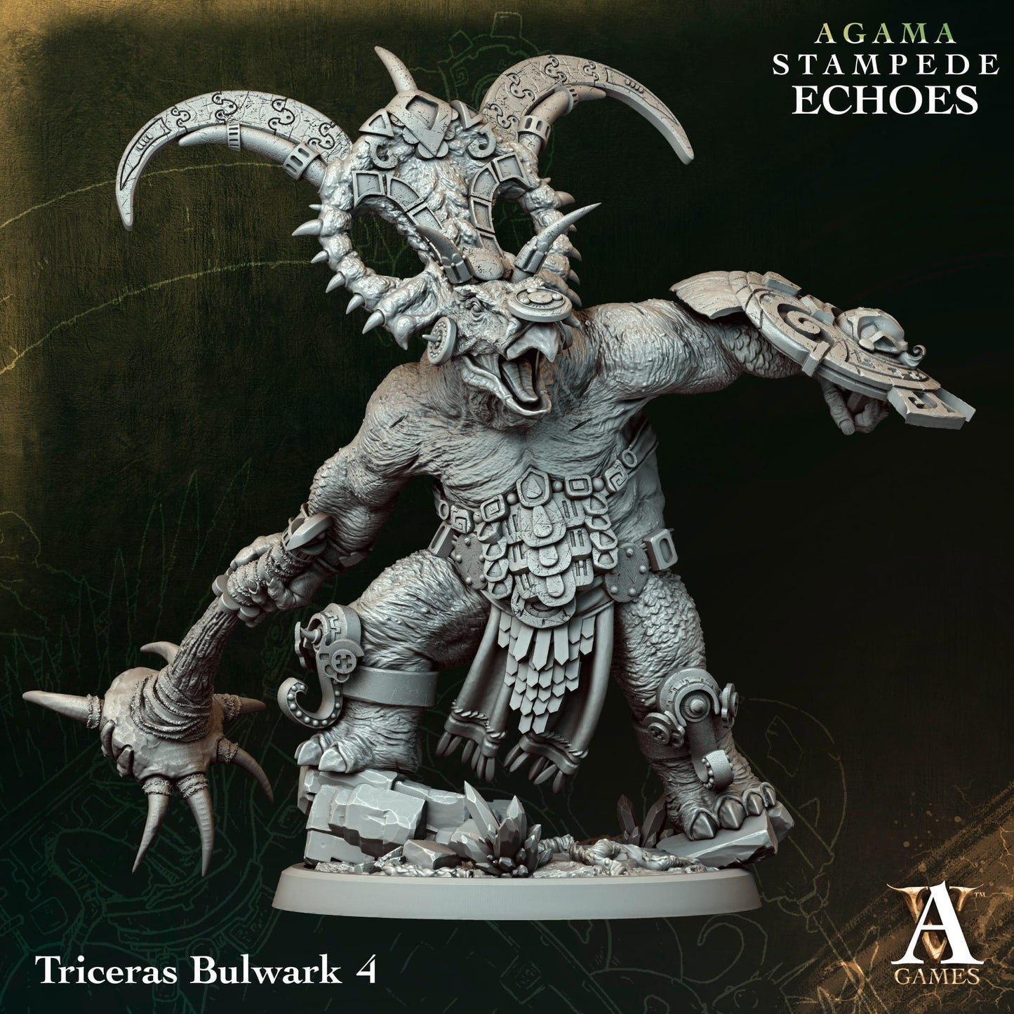 3D Printed Triceras Bulwark by Archvillain Games