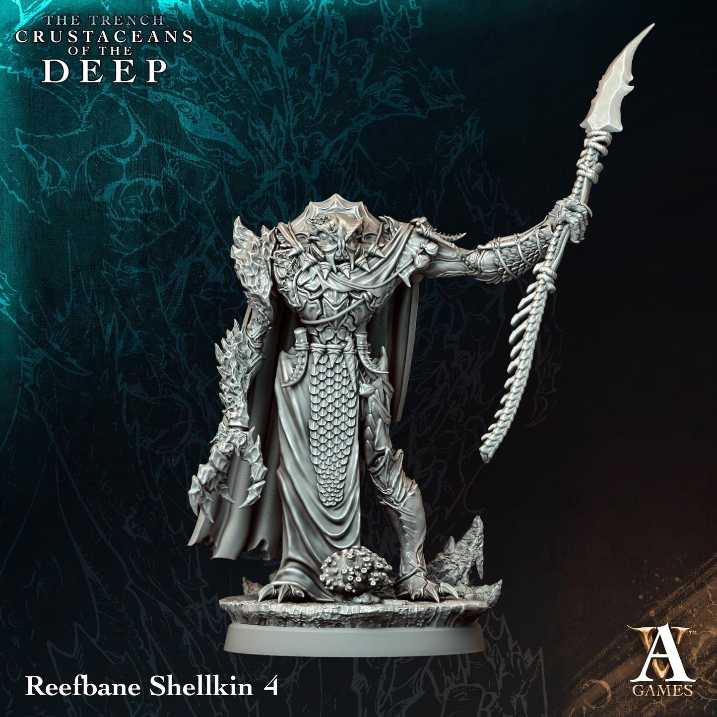 3D Printed Reefbane Shellkin by Archvillain Games