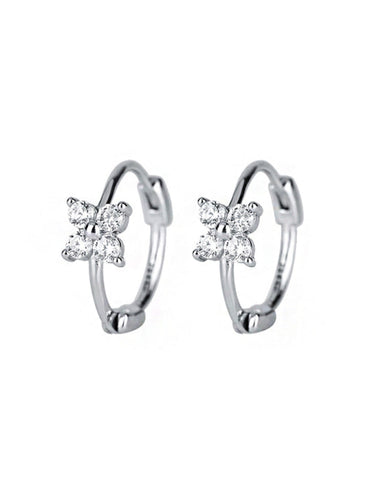 Modern four-leaf clover flower earrings