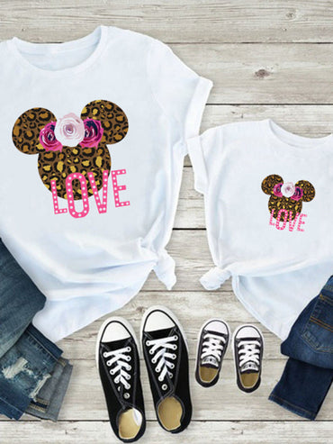 Modern Mama and Mini Family printed short-sleeved T-shirt (children's version)