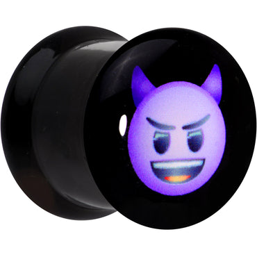 7/16 Licensed Purple Devil emoji Acrylic Double Flare Plug Set
