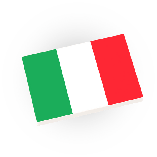 Italy Country Flag - Custom Printed - Made Using a LEGO® Tile