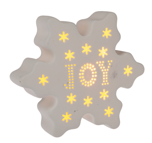 LED Light Up Snowflake Figurine Joy